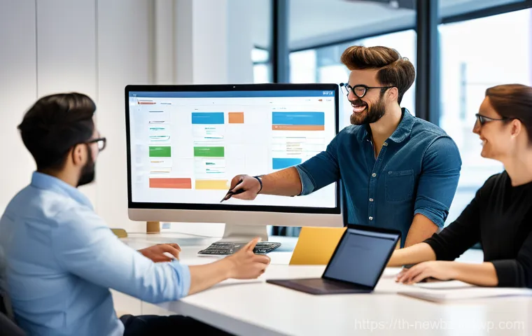 초기 스타트업을 위한 애자일 개발 방법론 - **Prompt:** A vibrant and dynamic startup team of 6-8 diverse professionals, dressed in smart casual...